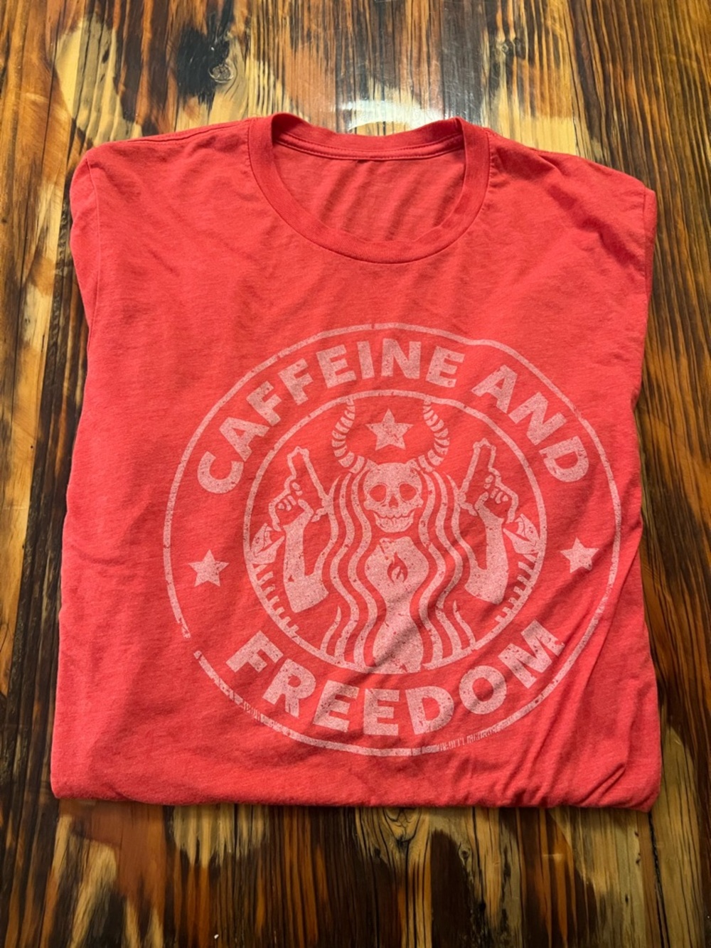 Caffeine and Freedom Short Sleeve Tee - Red
